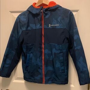 Free Country Navy Camo Jacket with Bright Orange Trim